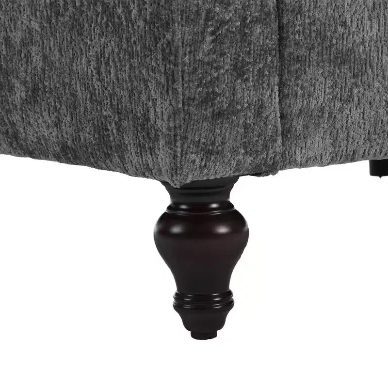 PexFix 69 Mid Century Modern Chenille Fabric Loveseat Sofa 2-Seat Upholstered Loveseat Sofa Couch for Living Room Bedroom Brown Wood Feet Sofa