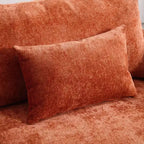 PexFix 69 Mid Century Modern Chenille Fabric Loveseat Sofa 2-Seat Upholstered Loveseat Sofa Couch for Living Room Bedroom Brown Wood Feet Sofa