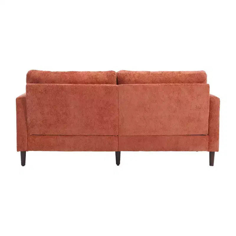 PexFix 69 Mid Century Modern Chenille Fabric Loveseat Sofa 2-Seat Upholstered Loveseat Sofa Couch for Living Room Bedroom Brown Wood Feet Sofa