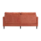 PexFix 69 Mid Century Modern Chenille Fabric Loveseat Sofa 2-Seat Upholstered Loveseat Sofa Couch for Living Room Bedroom Brown Wood Feet Sofa