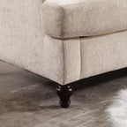 PexFix 69 Mid Century Modern Chenille Fabric Loveseat Sofa 2-Seat Upholstered Loveseat Sofa Couch for Living Room Bedroom Brown Wood Feet Sofa