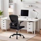 Premium Ergonomic High-Grey Mesh Office Chair - Adjustable Height, Flip-Up Armrests & Lumbar Support - Comfy Swivel Seat for Home, Gaming & Work