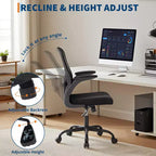 Premium Ergonomic High-Grey Mesh Office Chair - Adjustable Height, Flip-Up Armrests & Lumbar Support - Comfy Swivel Seat for Home, Gaming & Work