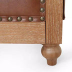 Canapé Chesterfield classique 3 places avec dossier capitonné, garniture cloutée et pieds en bois, canapé d'appoint en cuir PU pour salon ou lounge - Panipeachy