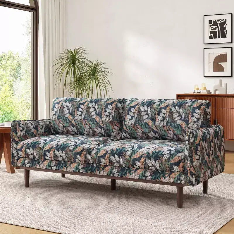 75 Modern Sofa with Solid Wood Legs, Loveseat Sofa Couch for Small Living Room, Bedroom, or Apartment-Panipeachy