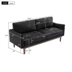 75 Modern Sofa with Solid Wood Legs, Loveseat Sofa Couch for Small Living Room, Bedroom, or Apartment-Panipeachy