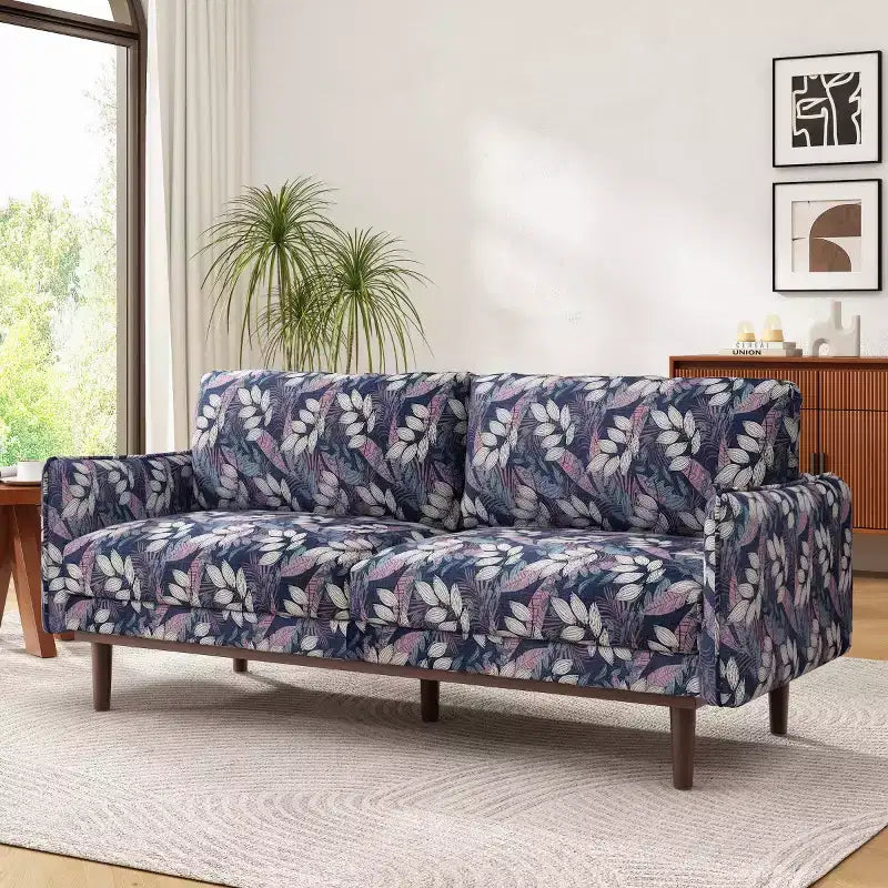 75 Modern Sofa with Solid Wood Legs, Loveseat Sofa Couch for Small Living Room, Bedroom, or Apartment-Panipeachy