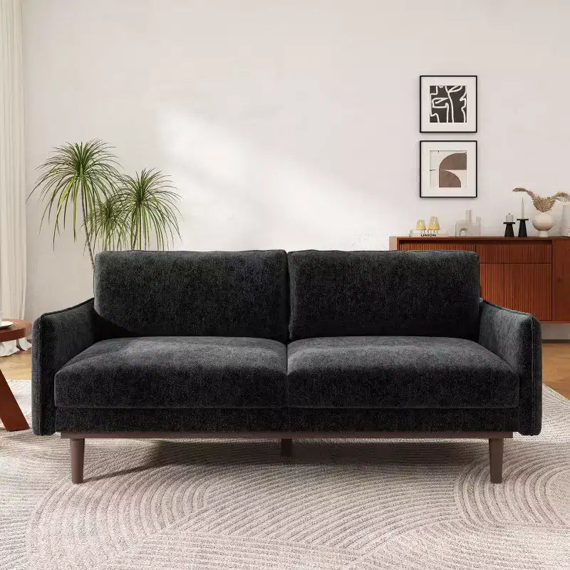 75 Modern Sofa with Solid Wood Legs, Loveseat Sofa Couch for Small Living Room, Bedroom, or Apartment-Panipeachy