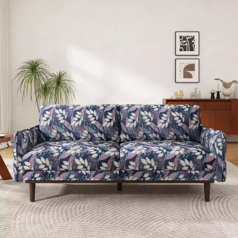 75 Modern Sofa with Solid Wood Legs, Loveseat Sofa Couch for Small Living Room, Bedroom, or Apartment-Panipeachy