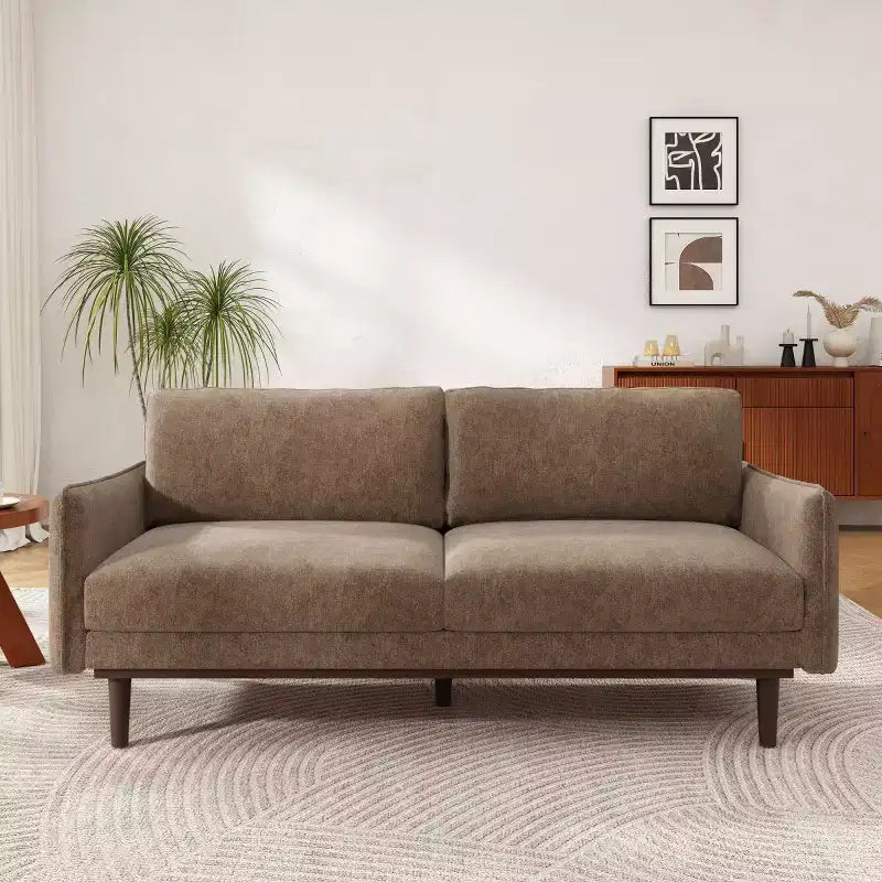75 Modern Sofa with Solid Wood Legs, Loveseat Sofa Couch for Small Living Room, Bedroom, or Apartment-Panipeachy