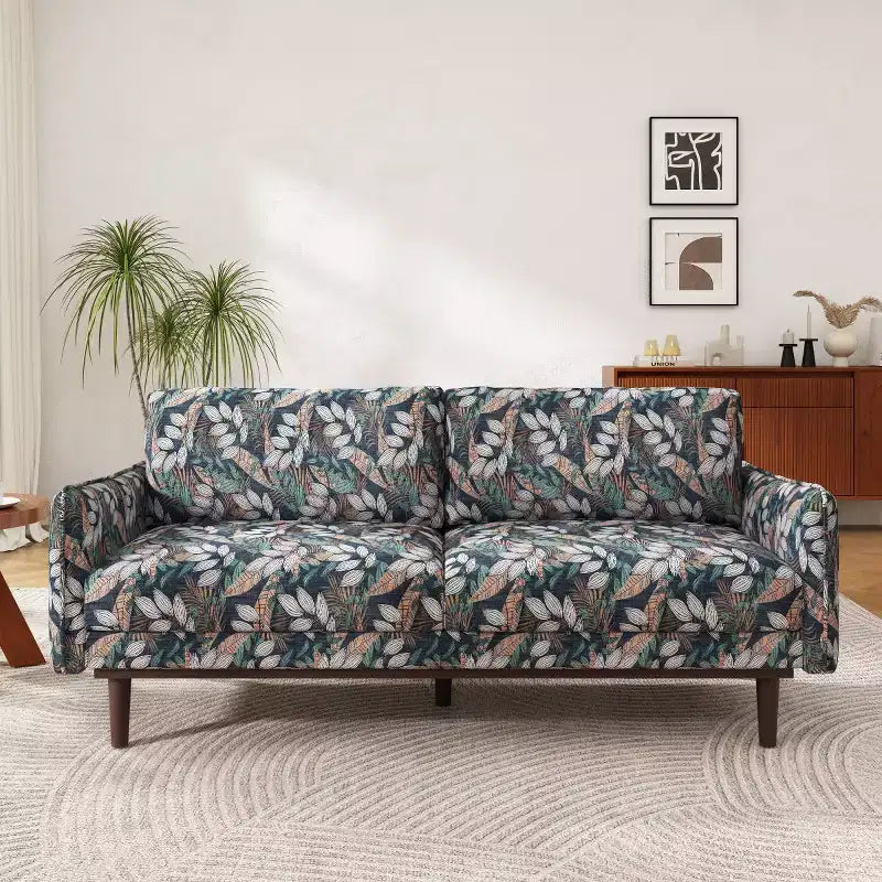 75 Modern Sofa with Solid Wood Legs, Loveseat Sofa Couch for Small Living Room, Bedroom, or Apartment-Panipeachy