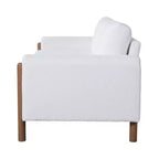 Canapé Moderne 83 places en Tissu Teddy avec Pieds en Bois Massif et Accoudoirs Courbés, pour Salon, Chambre à Coucher ou Appartement - Panipeachy