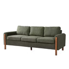 Canapé Moderne 83 places en Tissu Teddy avec Pieds en Bois Massif et Accoudoirs Courbés, pour Salon, Chambre à Coucher ou Appartement - Panipeachy