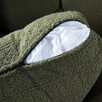 Canapé Moderne 83 places en Tissu Teddy avec Pieds en Bois Massif et Accoudoirs Courbés, pour Salon, Chambre à Coucher ou Appartement - Panipeachy