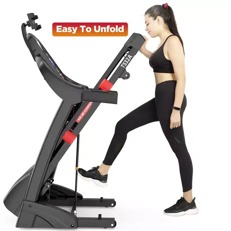 4.5HP Folding Treadmill for Home/Office,20% Adjustable Incline, APP Control, 71 Programs
