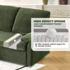 Karl Home |Modern L-Shaped Upholstered Velvet Sleeper Sectional Sofa bed with Chaise and Queen Pull Out Bed