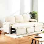 Karl Home |Modern L-Shaped Upholstered Velvet Sleeper Sectional Sofa bed with Chaise and Queen Pull Out Bed