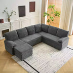 Karl Home | Canapé d'angle convertible en velours en U