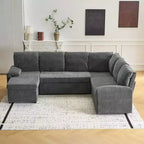 Karl Home | Canapé d'angle convertible en velours en U