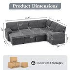 Karl Home | Canapé d'angle convertible en velours en U