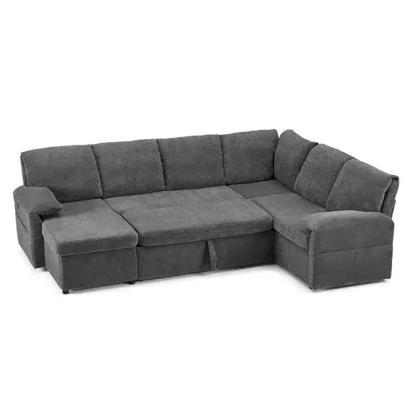 Karl Home | Canapé d'angle convertible en velours en U