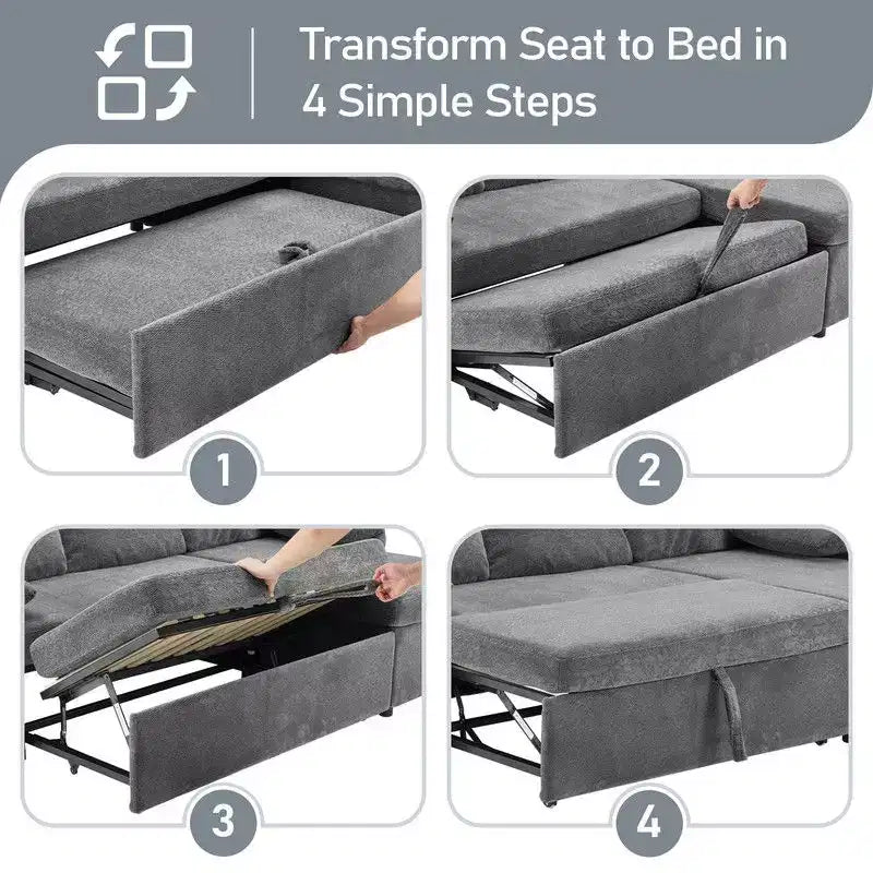 Karl Home | Canapé d'angle convertible en velours en U