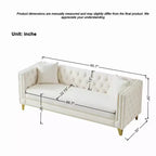 Canapé 80 en velours Chesterfield avec accoudoirs carrés, canapé profond avec structure en bois massif pour salon, chambre, bureau ou appartement - Panipeachy
