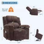 Power Lift Recliner Chair - Heat & Massage Function, Electric Stand-Up Recliner with Adjustable Positions, Soft Polyester Fabric & Full Sponge Padding