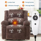 Power Lift Recliner Chair - Heat & Massage Function, Electric Stand-Up Recliner with Adjustable Positions, Soft Polyester Fabric & Full Sponge Padding