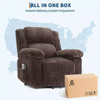 Power Lift Recliner Chair - Heat & Massage Function, Electric Stand-Up Recliner with Adjustable Positions, Soft Polyester Fabric & Full Sponge Padding