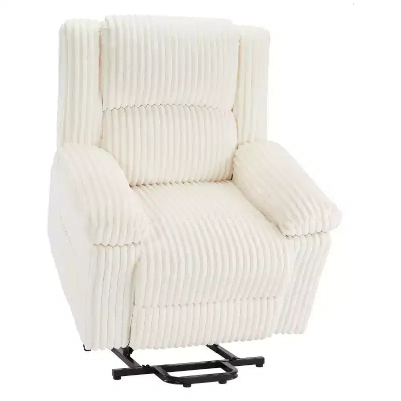Power Lift Recliner Chair - Heat & Massage Function, Electric Stand-Up Recliner with Adjustable Positions, Soft Polyester Fabric & Full Sponge Padding