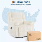 Power Lift Recliner Chair - Heat & Massage Function, Electric Stand-Up Recliner with Adjustable Positions, Soft Polyester Fabric & Full Sponge Padding