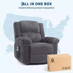 Power Lift Recliner Chair - Heat & Massage Function, Electric Stand-Up Recliner with Adjustable Positions, Soft Polyester Fabric & Full Sponge Padding