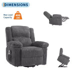 Power Lift Recliner Chair - Heat & Massage Function, Electric Stand-Up Recliner with Adjustable Positions, Soft Polyester Fabric & Full Sponge Padding