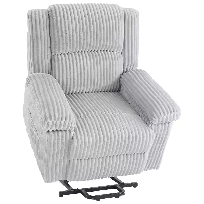 Power Lift Recliner Chair - Heat & Massage Function, Electric Stand-Up Recliner with Adjustable Positions, Soft Polyester Fabric & Full Sponge Padding