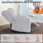 Power Lift Recliner Chair - Heat & Massage Function, Electric Stand-Up Recliner with Adjustable Positions, Soft Polyester Fabric & Full Sponge Padding