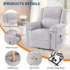 Power Lift Recliner Chair - Heat & Massage Function, Electric Stand-Up Recliner with Adjustable Positions, Soft Polyester Fabric & Full Sponge Padding