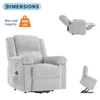 Power Lift Recliner Chair - Heat & Massage Function, Electric Stand-Up Recliner with Adjustable Positions, Soft Polyester Fabric & Full Sponge Padding