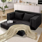 75 Convertible Sofa Bed, Boneless Couch Bed with 2 Pillows, Folding Pull Out Couch, Loveseat Sleeper Sofa for Living Room, No Assembly