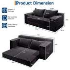 75 Convertible Sofa Bed, Boneless Couch Bed with 2 Pillows, Folding Pull Out Couch, Loveseat Sleeper Sofa for Living Room, No Assembly