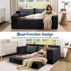75 Convertible Sofa Bed, Boneless Couch Bed with 2 Pillows, Folding Pull Out Couch, Loveseat Sleeper Sofa for Living Room, No Assembly