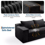 75 Convertible Sofa Bed, Boneless Couch Bed with 2 Pillows, Folding Pull Out Couch, Loveseat Sleeper Sofa for Living Room, No Assembly