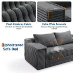 75 Convertible Sofa Bed, Boneless Couch Bed with 2 Pillows, Folding Pull Out Couch, Loveseat Sleeper Sofa for Living Room, No Assembly