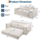 75 Convertible Sofa Bed, Boneless Couch Bed with 2 Pillows, Folding Pull Out Couch, Loveseat Sleeper Sofa for Living Room, No Assembly