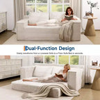 75 Convertible Sofa Bed, Boneless Couch Bed with 2 Pillows, Folding Pull Out Couch, Loveseat Sleeper Sofa for Living Room, No Assembly