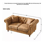 Traditional 2-Seater Chesterfield Sofa with Rolled Arms and Wood Frame, PU Leather Accent Sofa Couch for Living Room or Lounge - Panipeachy