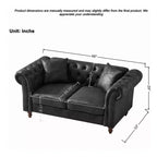 Traditional 2-Seater Chesterfield Sofa with Rolled Arms and Wood Frame, PU Leather Accent Sofa Couch for Living Room or Lounge - Panipeachy