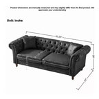 Traditional 3-Seater Chesterfield Sofa with Rolled Arms and Wood Frame, PU Leather Accent Sofa Couch for Living Room or Lounge - Panipeachy