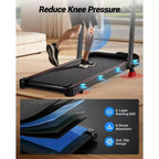 Tapis de marche inclinable à 15% avec barre de maintien - Tapis de course pliable silencieux de 2,5 CV pour la maison ou le bureau, sous le bureau, tapis de marche portable d'une capacité de 100 kg
