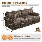 MAYEERTY Luxuriously Comfortable 3&4 Seater Cloud Couch, Chenille Fabric Sofa with Rolled Arms & Pleated Skrit Black Foral